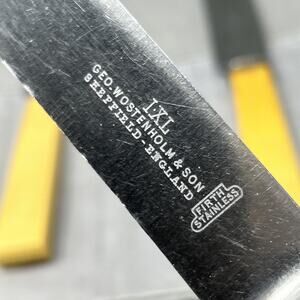 Vtg IXL Geo-Wostenholm & Son Table Knives Sheffield Firth Stainless Steel 3pc